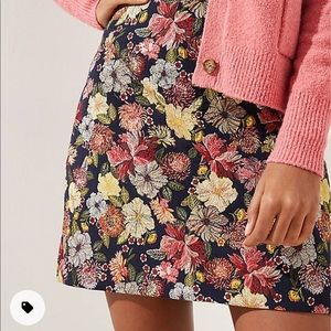 Loft Floral Jacquard Shift Skirt
